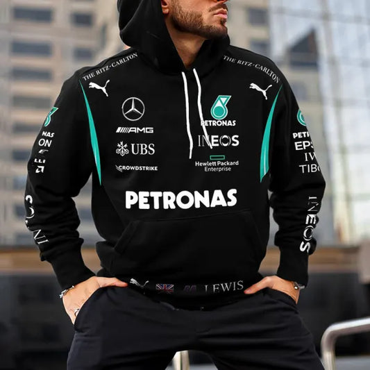 Oversize Racing Printed Hoodie