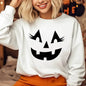 Women's Vintage Halloween Jack O Lantern Pumpkin Face Long Sleeve Crew Neck Sweatshirt