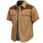 Men's Patchwork Short Sleeve Casual Holiday Shirt