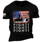 Men's Vintage Fight Never Give Up Printed T-shirt