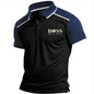 Men's Woven Ribbon Contrast Print Polo T-shirt