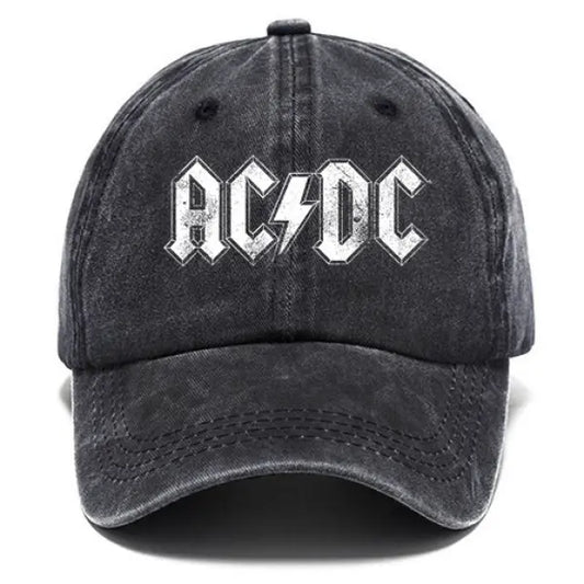 Washed Cotton Sun Hat Vintage ACDC Rock Band Outdoor Casual Cap