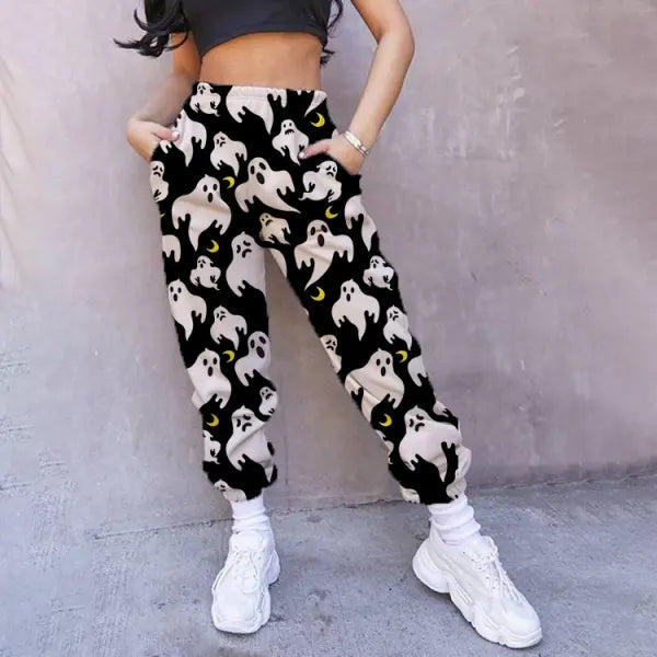 Halloween Pattern Women's Casual Pants Drawstring Pants Jogging Pants Casual