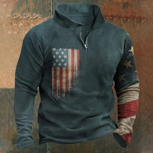 Men's American Flag Winter Sweatshirt