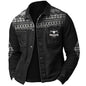 Men's Retro Aztec Western Pocket Cargo Long Sleeve Jacket Shirt