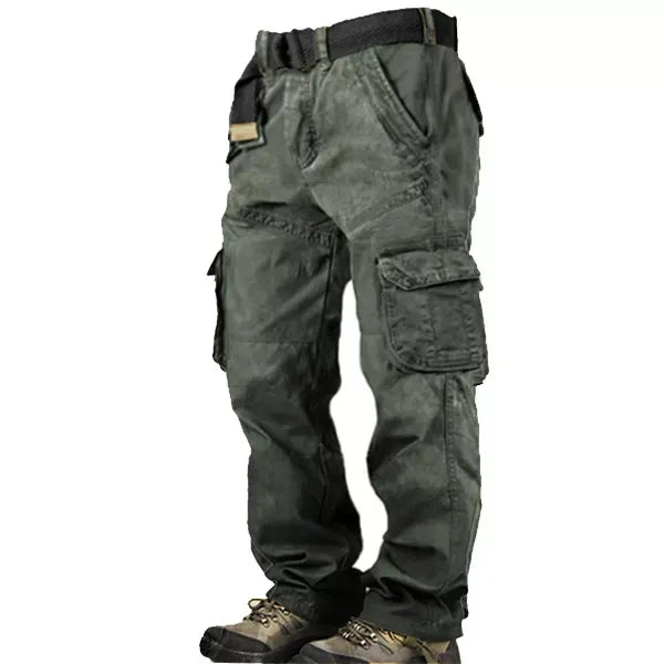 Men's Outdoor Vintage Washed Cotton Washed Multi-pocket Tactical Pants