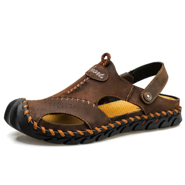 Men's Genuine Leather Two Wear Wear-resistant Sandals And Slippers