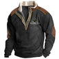 Men's Vintage Western Yellowstone Zipper Stand Collar Sweatshirt