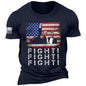 Men's Vintage Fight Never Give Up Printed T-shirt