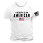 Men's Vintage I Identify As An American Patriotic Print Daily Short Sleeve Crew Neck T-Shirt