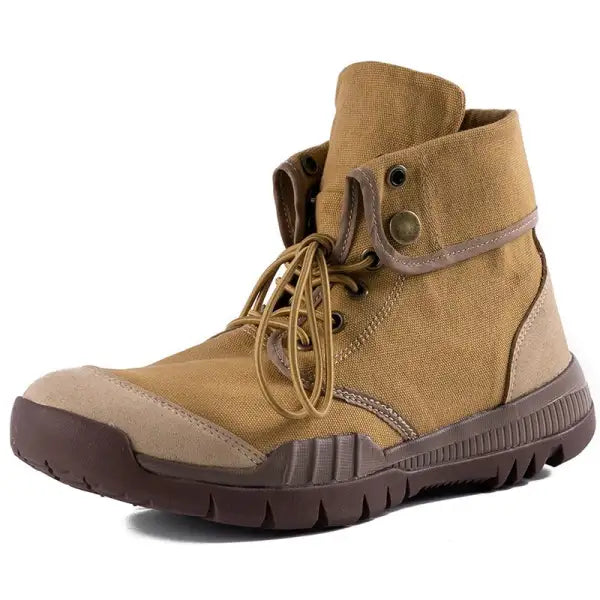 Men's Canvas Tactical Boots Mid-cut Breathable Outdoor Boot