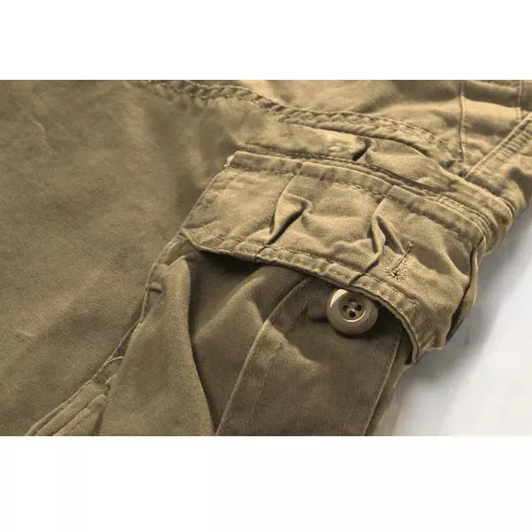 Men's Outdoor Vintage Washed Cotton Washed Multi-pocket Tactical Pants