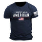 Men's Vintage I Identify As An American Patriotic Print Daily Short Sleeve Crew Neck T-Shirt