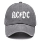 Washed Cotton Sun Hat Vintage ACDC Rock Band Outdoor Casual Cap