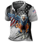 Vintage American Flag Liberty Eagle Print Men's Polo Short Sleeve T-Shirt