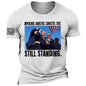 Men's Vintage Fight Never Give Up Printed T-shirt