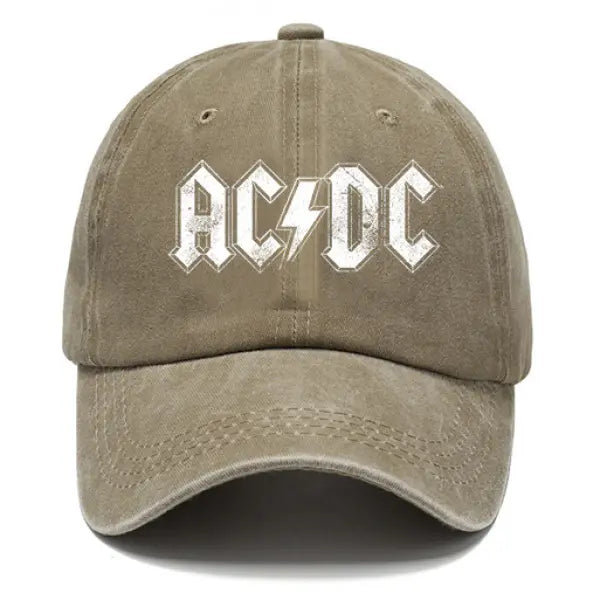 Washed Cotton Sun Hat Vintage ACDC Rock Band Outdoor Casual Cap