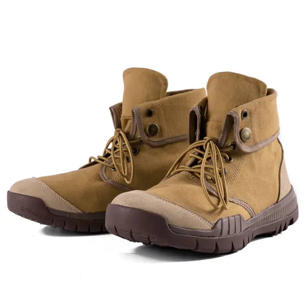 Men's Canvas Tactical Boots Mid-cut Breathable Outdoor Boot