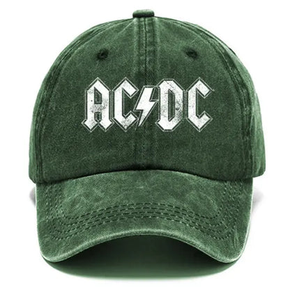 Washed Cotton Sun Hat Vintage ACDC Rock Band Outdoor Casual Cap