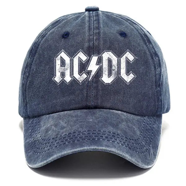 Washed Cotton Sun Hat Vintage ACDC Rock Band Outdoor Casual Cap