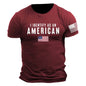 Men's Vintage I Identify As An American Patriotic Print Daily Short Sleeve Crew Neck T-Shirt