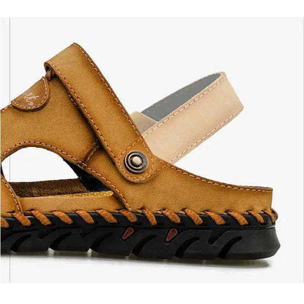 Men's Genuine Leather Two Wear Wear-resistant Sandals And Slippers