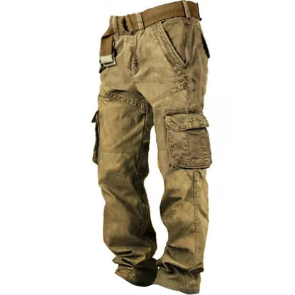 Men's Outdoor Vintage Washed Cotton Washed Multi-pocket Tactical Pants